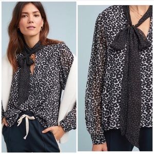 ✨3/15✨ NWOT Anthropologie Leopard Blouse PS SFH